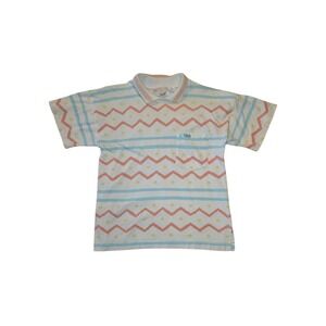 Vintage Hang Ten Johnny Collar Shirt Mens Small Zig Zag Surf USA 90s Pocket